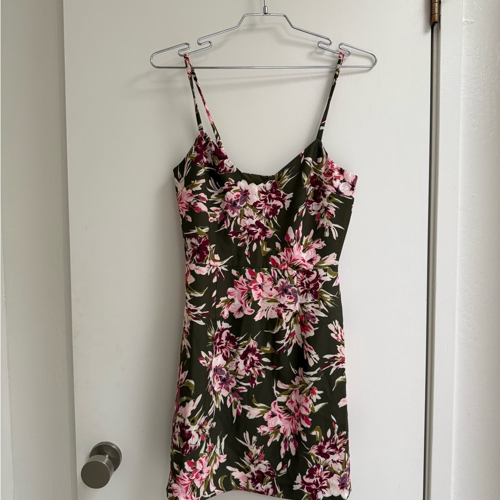 French Connection size 4 Brown Pink Slip Dress Wedding Guest
